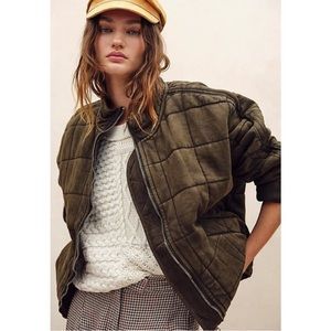 NWT Free People Dolman Quilted Knit Jacket